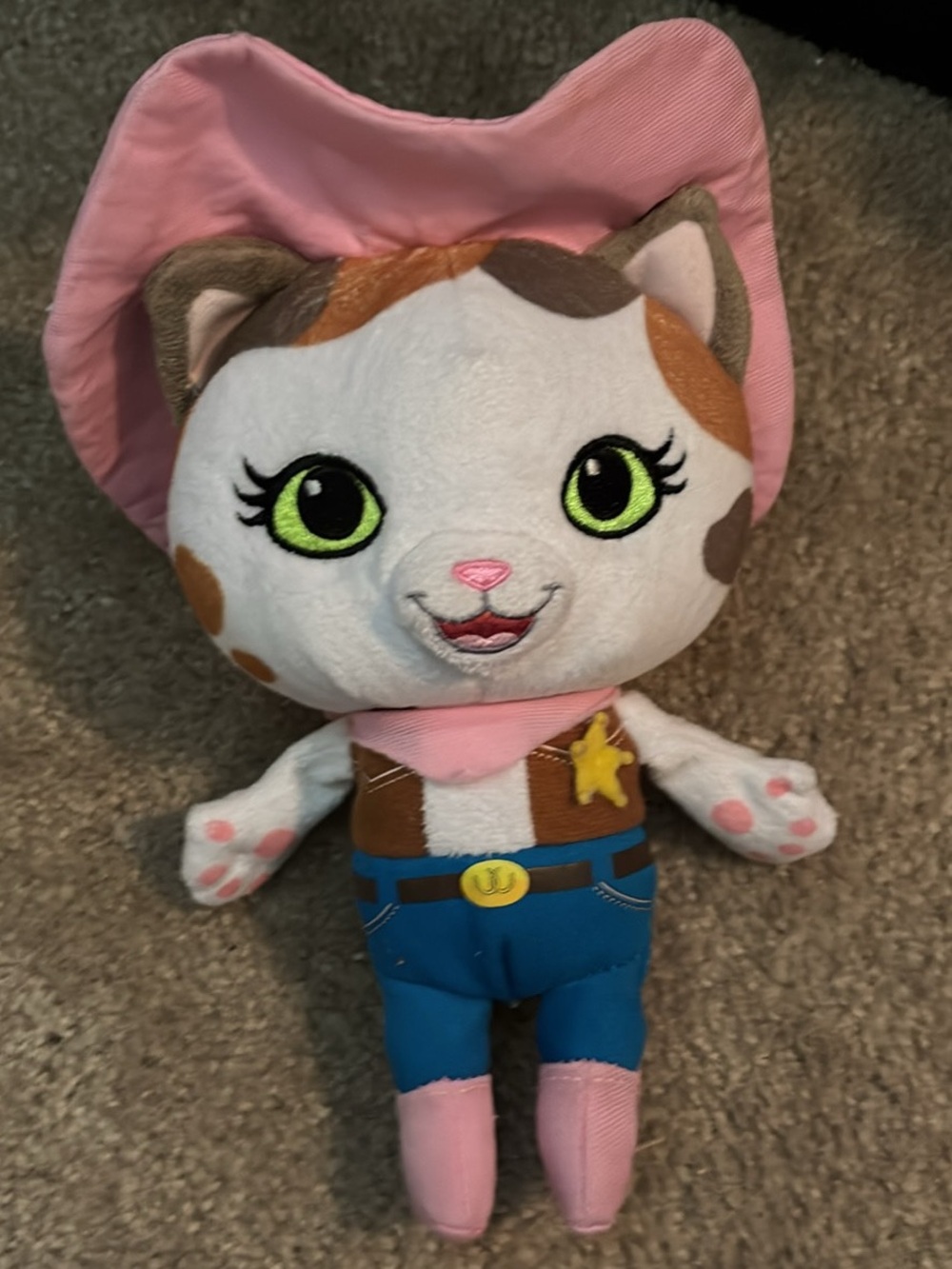 Pink Cowboy Cat Plush Toy - Pet Cat Plush